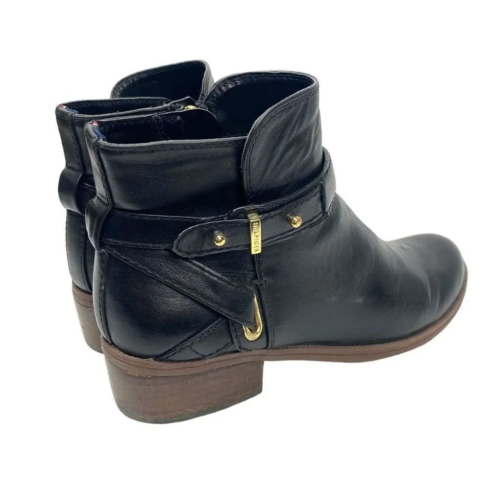 Tommy Hilfiger Leather Ankle Boot Black